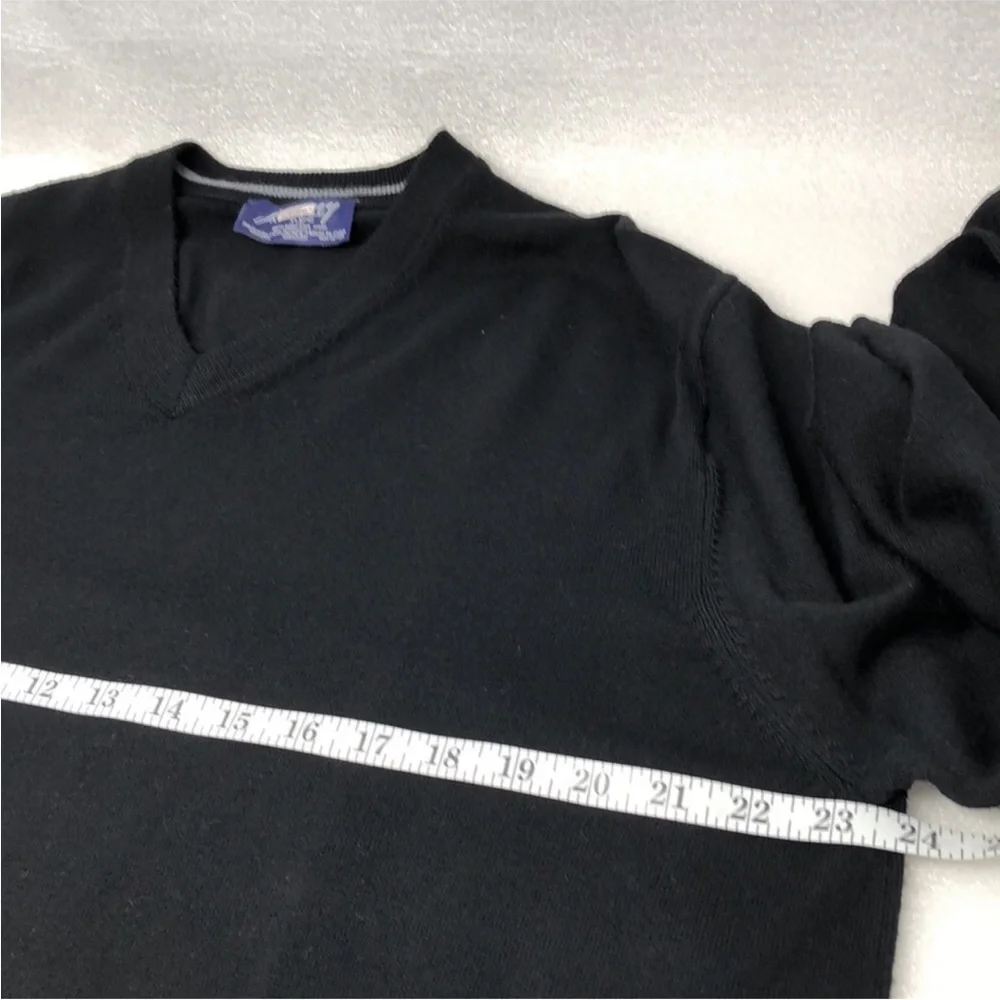 Jermey Argyle NYC Merino Wool Sweater Black V-Neck Long Sleeve Men’s Size XXL